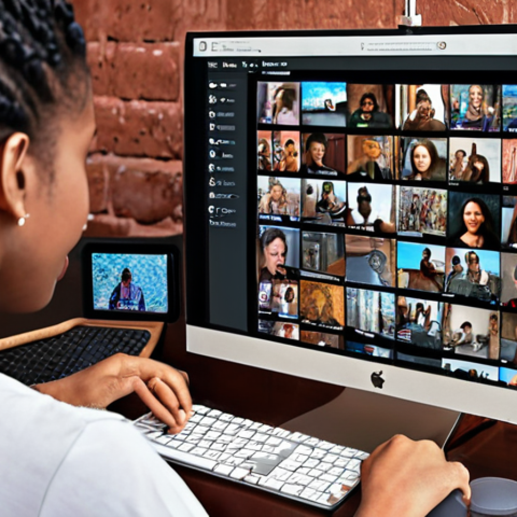 ** A person confidently broadcasting online, showcasing their talent and connecting with a global community. The scene should convey empowerment and global connection.
**