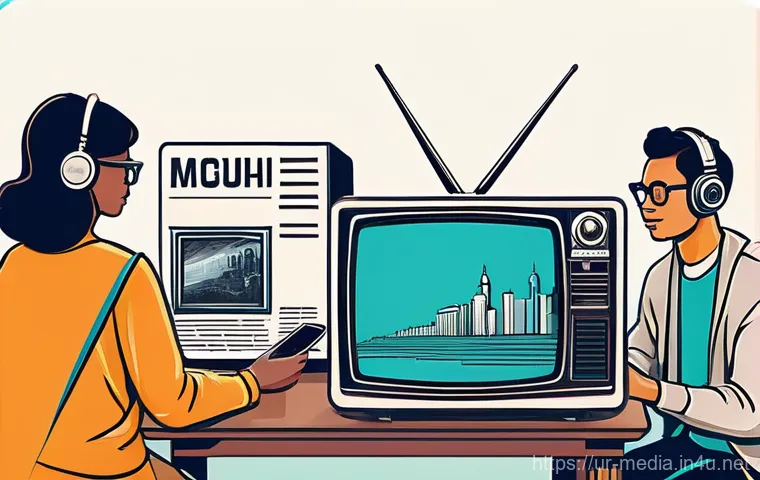 미디어의 기업 전략 - The Evolving Media Landscape: From Traditional to Digital**

**Prompt:** A vibrant, dynamic illustra...