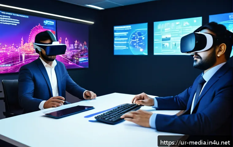 미디어 기업의 디지털화 - A vibrant digital newsroom set in a modern office, featuring diverse South Asian media professionals...